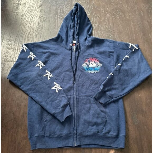 Disney Parks Navy Mickey Mouse Zip Up Hoodie Sweatshirt Unisex - Picture 2 of 2